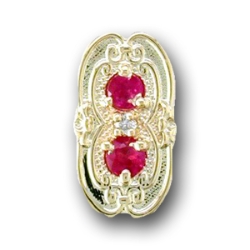 N638 14K 3 STONE SLIDE 